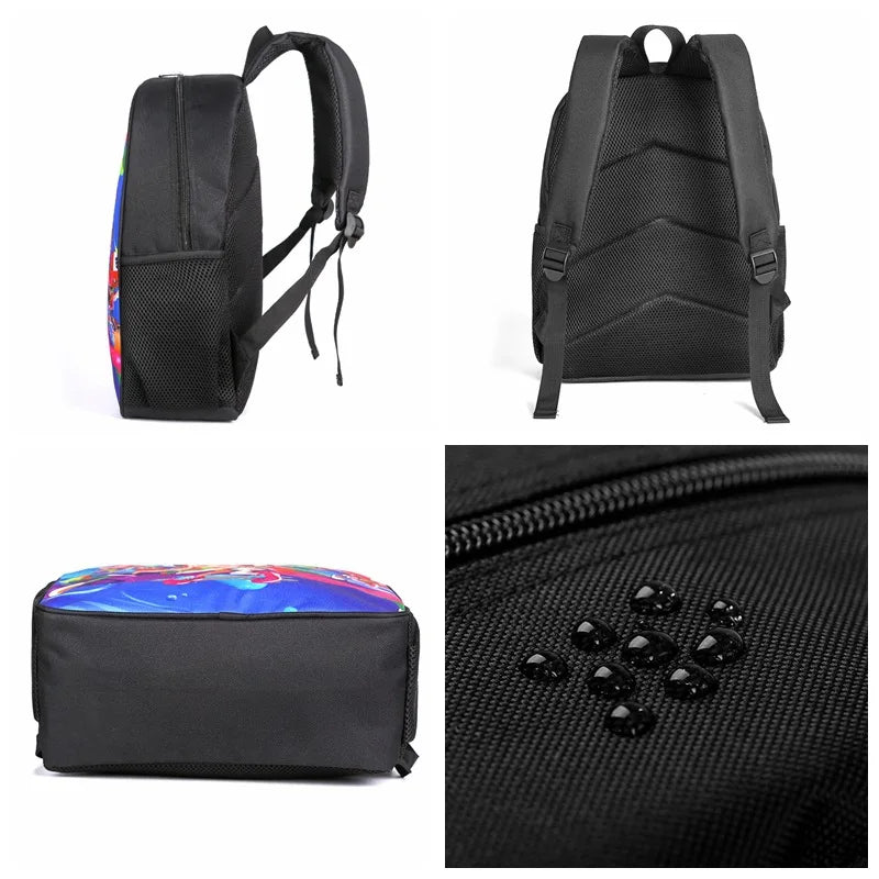 New Cute Anime Backpack for Adult Men Student Schoolbag Teenagers Cartoon Sonics Bag Rucksack Waterproof Bookbag Birthday Gifts