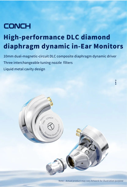 TRN Conch Lucky Bag In-Ear-Monitore – kabelgebundene DLC Diamond Dynamic HiFi-Ohrhörer mit Tuning-Düsenfiltern für Xiaomi