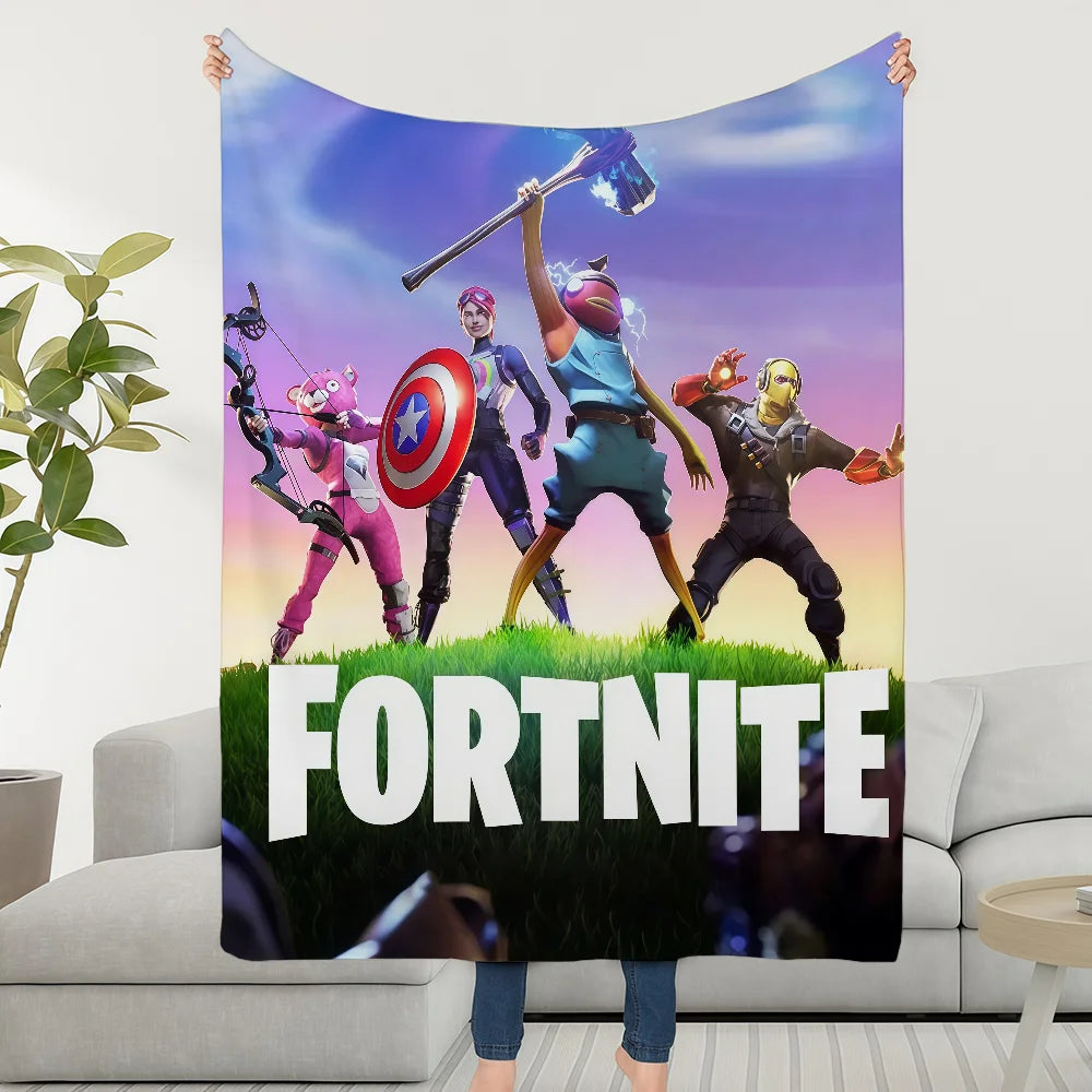 Manta Decorativa Super Aconchegante em Peluche para Sala de Estar, F-FORTNITES-ES, Sala de Jogo, Sofá, Presentes de Aniversário Infantis