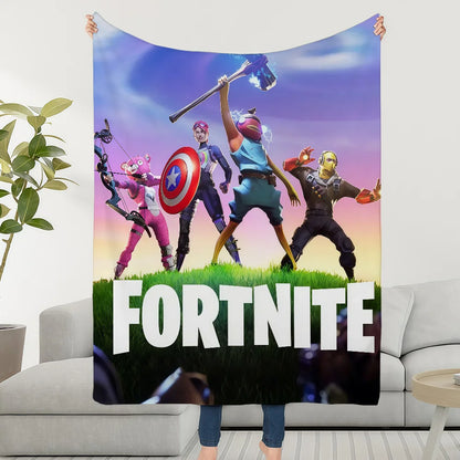 Manta Decorativa Super Aconchegante em Peluche para Sala de Estar, F-FORTNITES-ES, Sala de Jogo, Sofá, Presentes de Aniversário Infantis