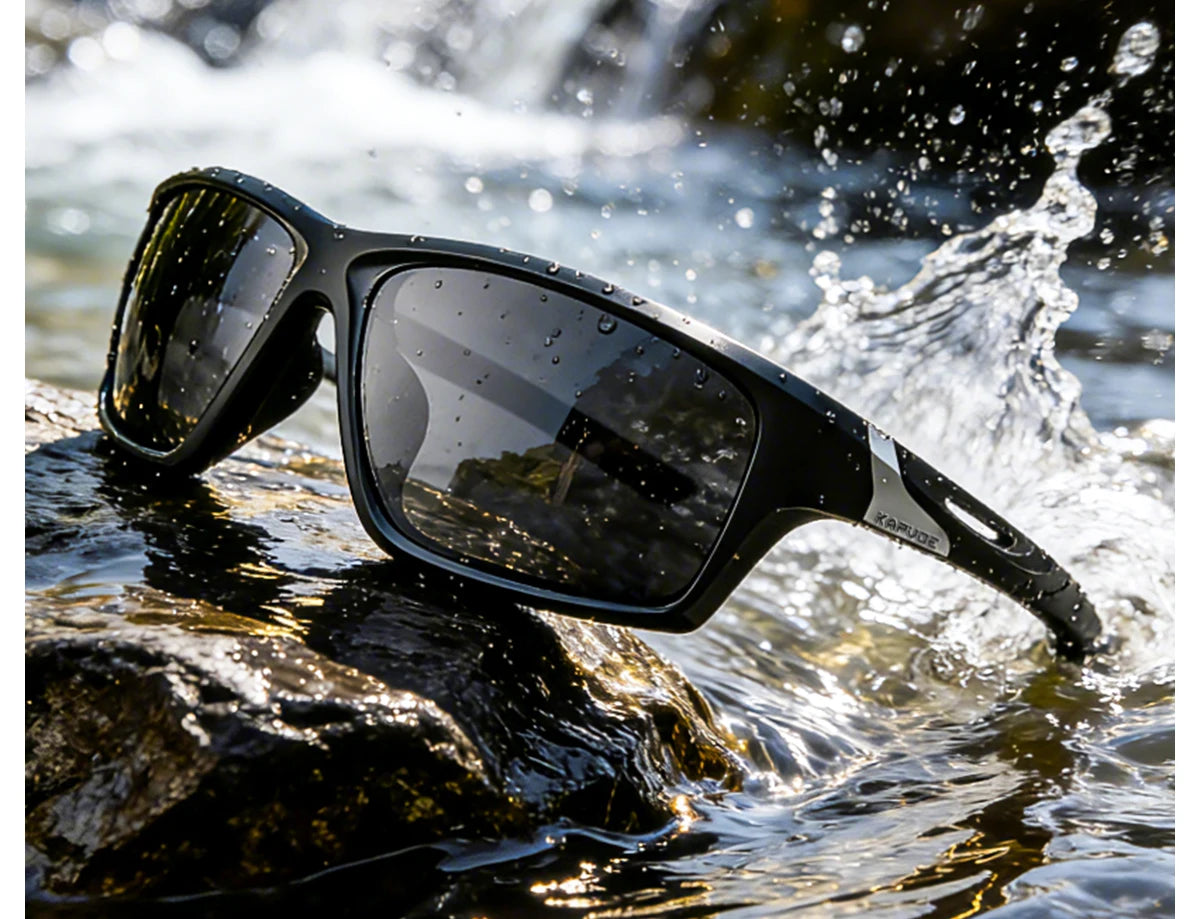KAPVOE Outdoorní polarizované sluneční brýle na rybaření, pláž, oceán, moře, rybaření, cyklistiku, UV400, MTB, cyklistické, sportovní, turistické brýle