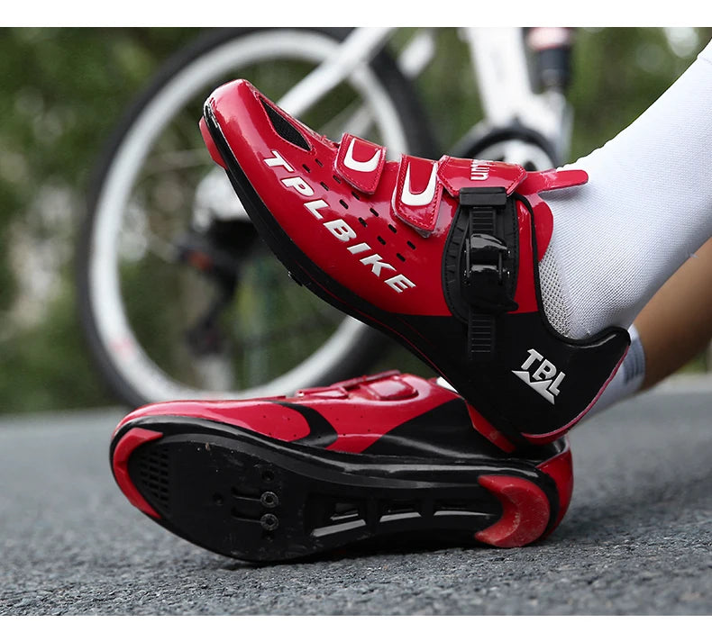 New Men’s and Women’s Bicycle Shoes Outdoor Cycling Shoes with Three Functional Soles Professional Training Shoes