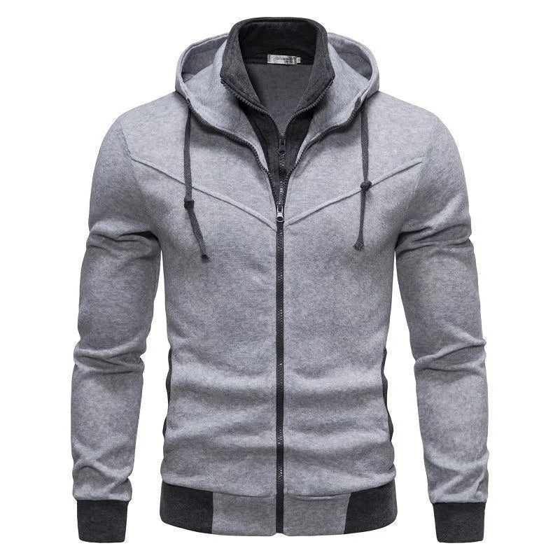 Autumn men's sportswear long sleeved jacket hooded sweatshirt zipper opening jacket men's hooded sweatshirt slim fit men's cloth, produit gaming premium Fraquane, équipement gamer