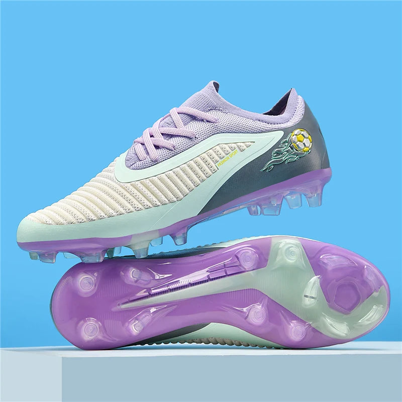 Nouvelles chaussures de football pour hommes, crampons de sport d'extérieur, antidérapantes, à longues pointes, respirantes et confortables pour l'entraînement et les matchs.