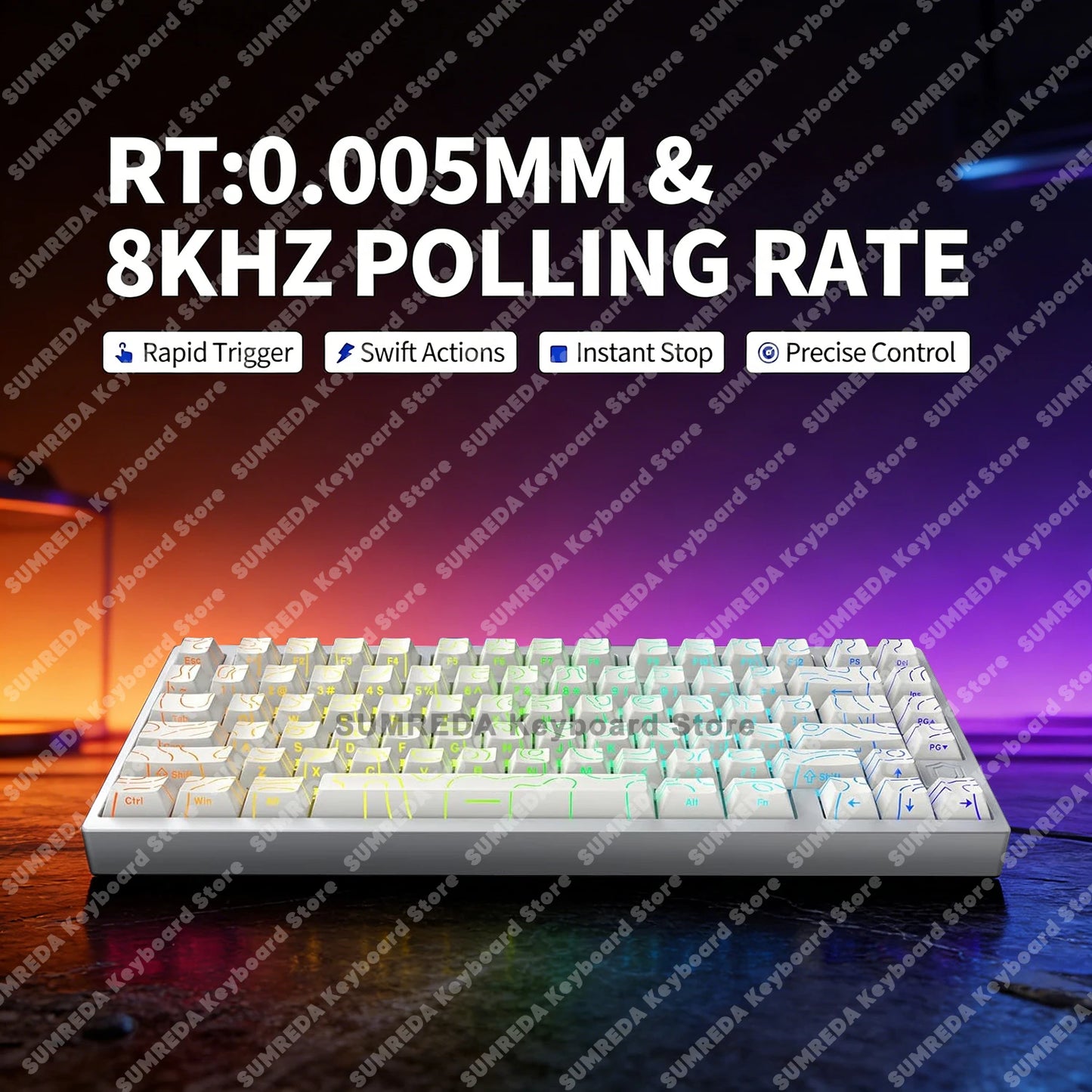 IROK MG75 PRO MG75 Max Magnetic Gaming Mechanical Keyboard RT0.001mm 8K 0.125ms Delay Aluminium RGB Hot Swap Wired Game Keyboard