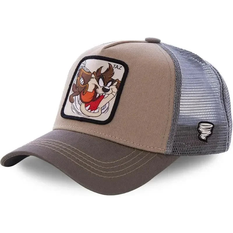 Czapka unisex z motywem anime, naszywka haftowana, czapka baseballowa, czapka typu trucker, czapki siatkowe, czapka przeciwsłoneczna