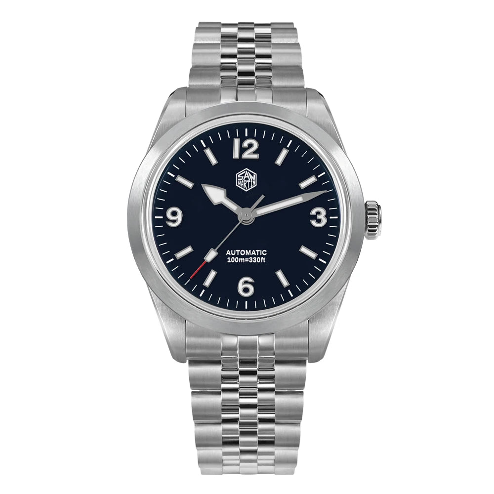 San Martin 38mm Men's Sport Watch Fashion Luxury Explore Climbing Automatic Mechanical Sapphire Waterproof 5 Links Bracelet BGW-9
