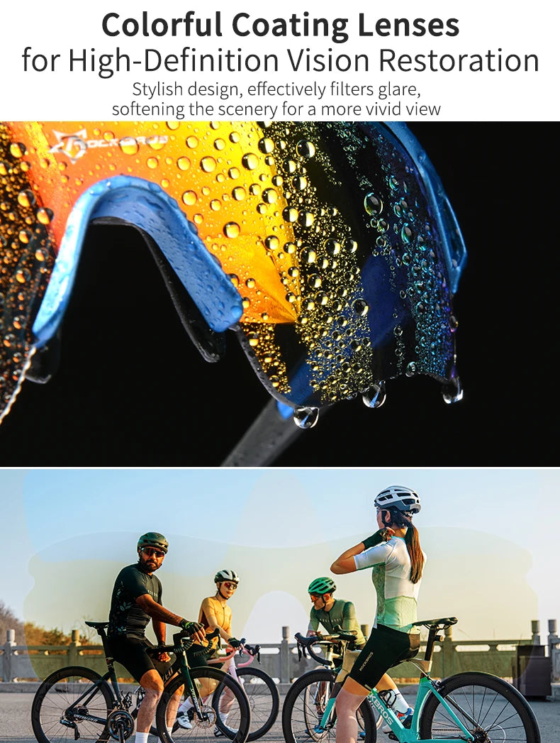 ROCKBROS Polarized Cycling Glasses Men Sports Sunglasses Road MTB Mountain Bike Bicycle Riding Protection Goggles Eyewear 5 Lens