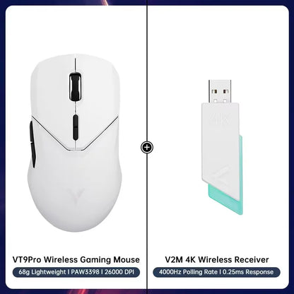 Rapoo VT9PRO PAW3398 безжична геймърска мишка 68g, кабелна, програмируема, ергономична, 26000DPI, презареждаема чрез Type C, аксесоар за PC геймъри