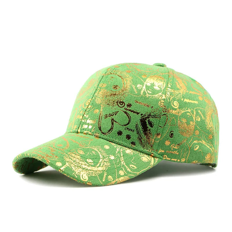 Casquette de baseball Graffiti, casquette Joker hip-hop d'extérieur avec estampage doré, casquette de baseball street cool, casquette de sport pour hommes et femmes