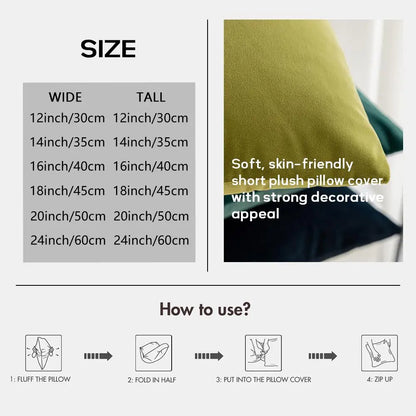 S-Sonic Anime Cool Cushion Cover Silky Short Plush Invisible Zipper Dustproof Sofa Pillow Case For Home Decor