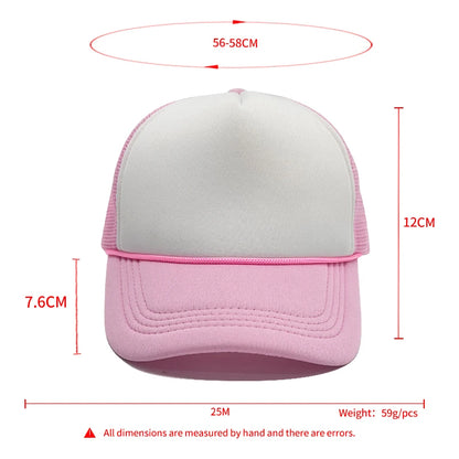 5 panel Trucker Caps Men Women Plain Blank Foam Mesh Baseball Cap With Rope Summer Breathable Outdoor Sport Sun Visor Hats