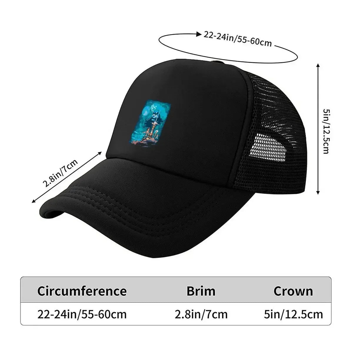 2026 Pixel Adventure Retro, 8 - Bit - Style Character Graphic Art Design Mesh Baseball Cap