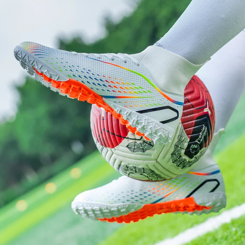New Men's Soccer Shoes Breathable Soft Outdoor Grass Football Shoes Cleats Long Spikes Comfortable Training Sport Shoes for Men