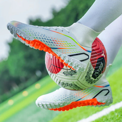 New Men's Soccer Shoes Breathable Soft Outdoor Grass Football Shoes Cleats Long Spikes Comfortable Training Sport Shoes for Men