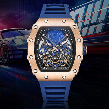 BAOGELA Richard Automatic Mechanical Watch for Men Wrist Watch Luxury Watches with Free Shipping Rubber Strap Reloj Hombre