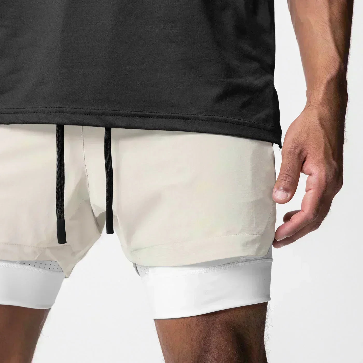 Dragon Ball Men's Shorts Double Layer 2-in-1 Pants Broly Japanese Anime Summer and Autumn Fake Two-piece Fitness Gym Sweatpants