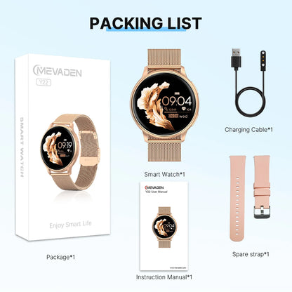 MEVADEN Y22 Smartwatch for Men & Women  Bluetooth Calling, Heart Rate Monitor, Custom Dial, Fitness Tracker for Android & iOS