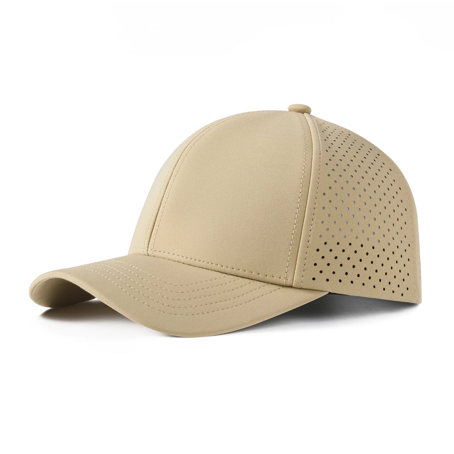 VOBOOM Men Quick Dry Baseball Cap Laser Cut Mesh Ball Curved Brim Snapback Hat Outdoor Running Travel Black Hat