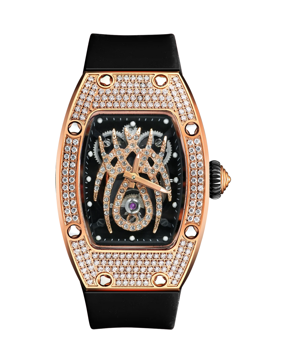 HANBORO Spider Collection Spider Ruby and Diamond Crafted Luminous Full Diamonds Luxury Women's Watch