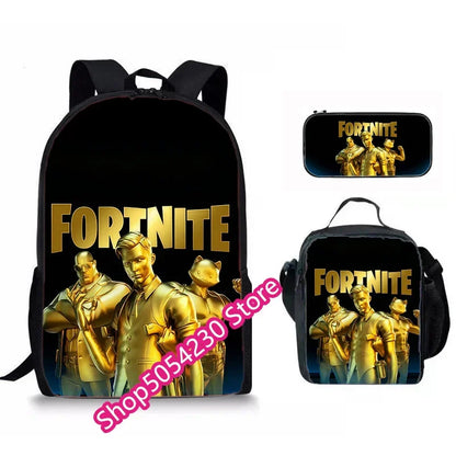 Zaino Fortnited 3PCS per ragazzi, Victory Game, 16 Inch, resistente all’acqua, per scuola materna, zaino scolastico cool per scuola elementare