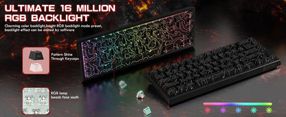 ATTACK SHARK X68 PRO HE Wireless Rapid Trigger Gaming Keyboard 8K Polling Rate Hot-Swap RGB Backlit