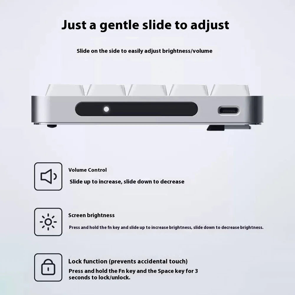 Lofree FLOW2 Mechanical Keyboard Business Office Wireless Bluetooth Wired Quiet & Gentle Sound Compatible Mute Aluminum Lump