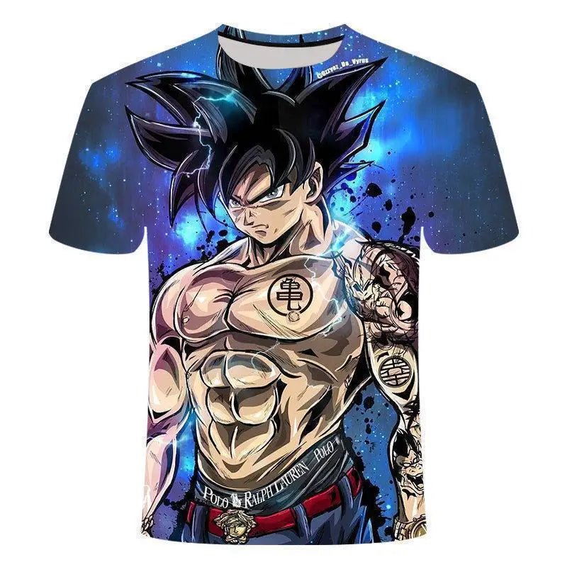 2026 Dragon Ball T-shirt Children's 3D T-shirt Fashion Children's Boy Short Sleeve Round Neck Casual Anime Super Saiya Wukong
