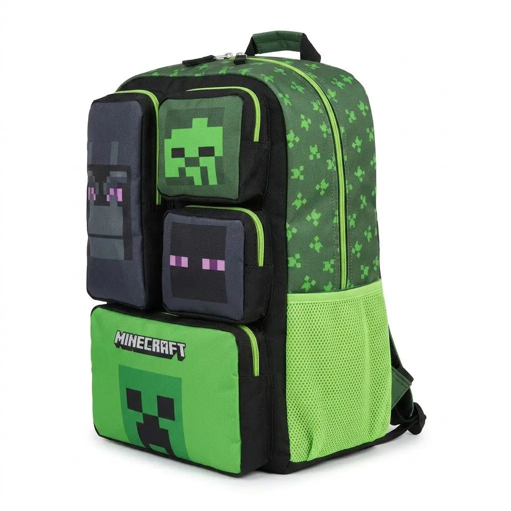 In Stock Minecraft Backpack Large Capacity Lightweight Pressure Relief Cartoon Print Outdoor Travel Hiking For Men Students