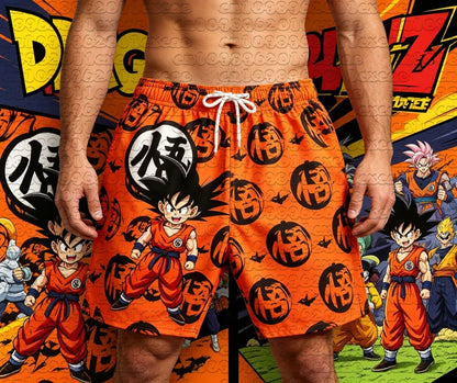 Anime Dragon Ball Z Little Goku Halloween Pumpkin Pattern 3D Printed Quick Dry Shorts Men Women Sports Beach Short Pants Y2k