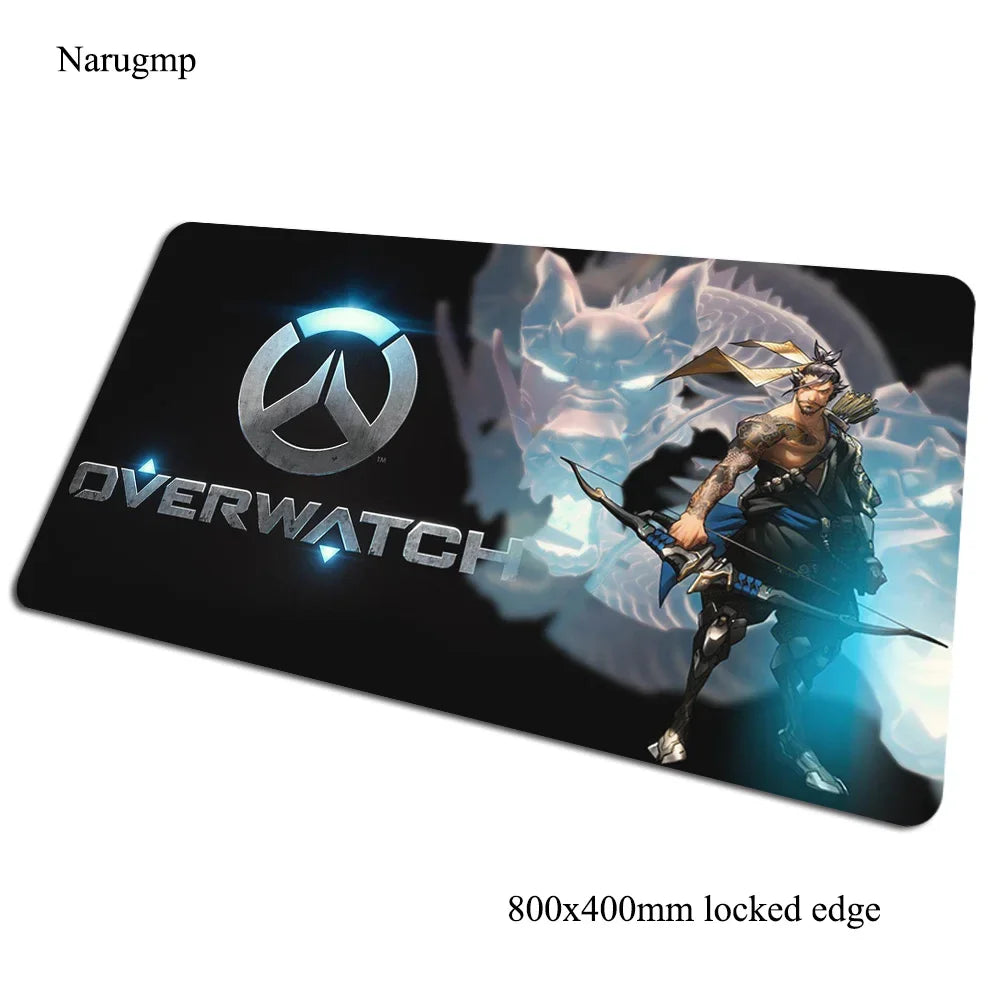 Tapete de rato gaming Overwatch 80x40cm, grande, para secretária de computador, tapete gamer para PC e portátil, presente de Halloween