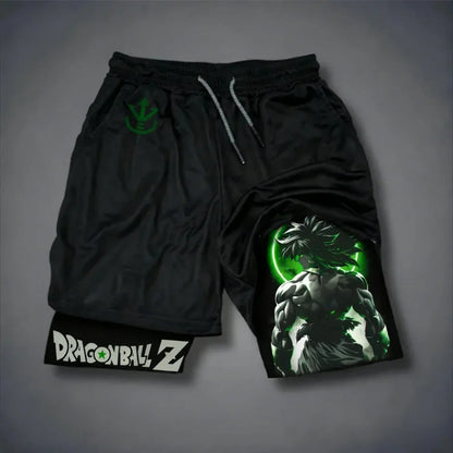 Dragon Ball Son Goku 2026 Men's Quick-Drying Double-Layer Gym Shorts Summer Fitness Sports Y2K Style Fake Two-Piece Pants