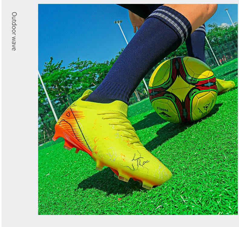 New Men's Soccer Shoes Training Wholesale Top Football Boots Sneakers FG Quality Cleats Non-Slip Drop Shipping Unisex Adult