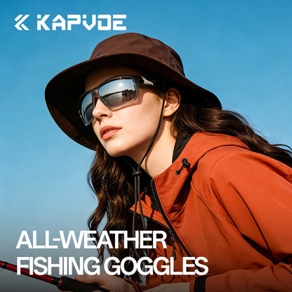 KAPVOE Outdoorní polarizované sluneční brýle na rybaření, pláž, oceán, moře, rybaření, cyklistiku, UV400, MTB, cyklistické, sportovní, turistické brýle