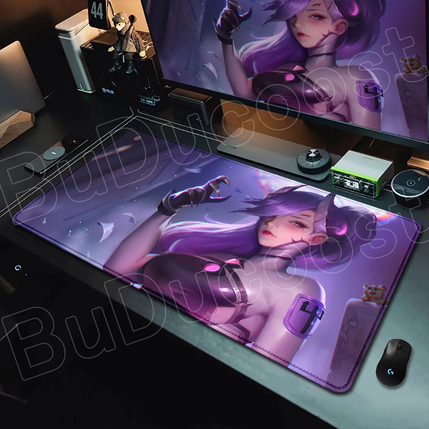 Геймърски пад за мишка Overwatch Anime Girl, голям XXL, HD печат, постелка за компютърна клавиатура, лаптоп и офис, мека гумена подложка за бюро, 900x400 MM