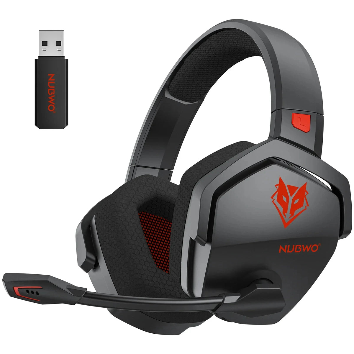 Casque de jeu sans fil NUBWO G06 avec microphone pour PS5, PS4, PC, mobile, commutateur, casque de jeu double Bluetooth 5.3 2,4 GHz