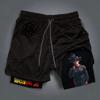Dragon Ball Summer Son Goku Men's Bot Fitness 2026 Double-Layer Replica Two-Piece Loose-Fit Training Running Shorts Casual Pants