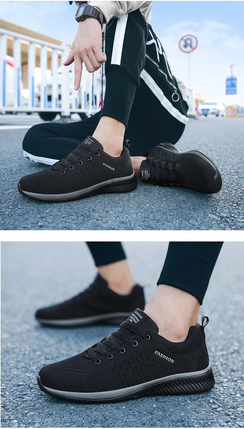 Gebreide hardloop- en wandelschoenen voor heren en dames, casual sneakers, ademende sportschoenen voor hardlopen, fitness en outdoor, lichtgewicht, maat 38-47