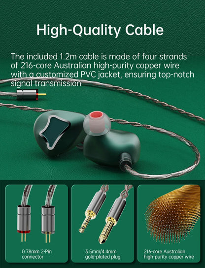 ARTTI T10&R1&R2 In-Ear HiFi Earphones Wired IEMs Monitors 14.2mm Planar Driver Textured Bass 0.78mm 2pin & 3.5MM/4.4MM Connector
