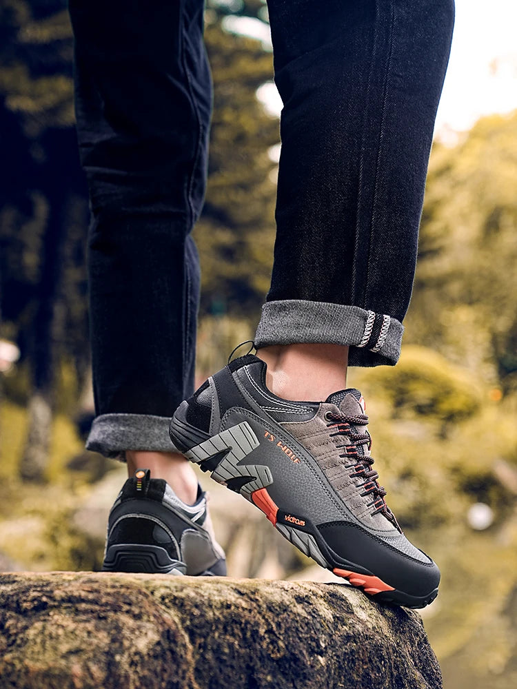Zapatillas de trekking para hombre Outdoor Lover, impermeables, botas de montaña de cuero genuino, calzado táctico para caza en bosque