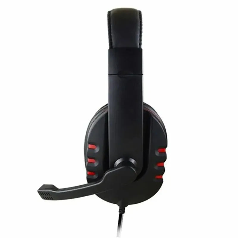 Casque gaming filaire avec éclairage, microphone réglable, son surround stéréo, coussinets auriculaires doux, pour PC, ordinateur portable et téléphone