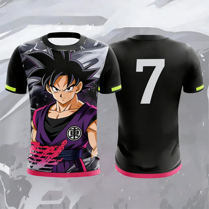 Vintage Dragon Ball  Goku Ink Wash Pink Brush 3D Print T-Shirt 2026 Summer Unisex Oversized Y2K Retro Anime Streetwear  Top