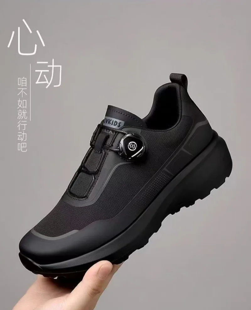 Original New Men Rotating-Button Driving Sneakers Platform Casual Walking Shoes Outdoor Wear-Resistant Running Sports Shoes Plus Size
