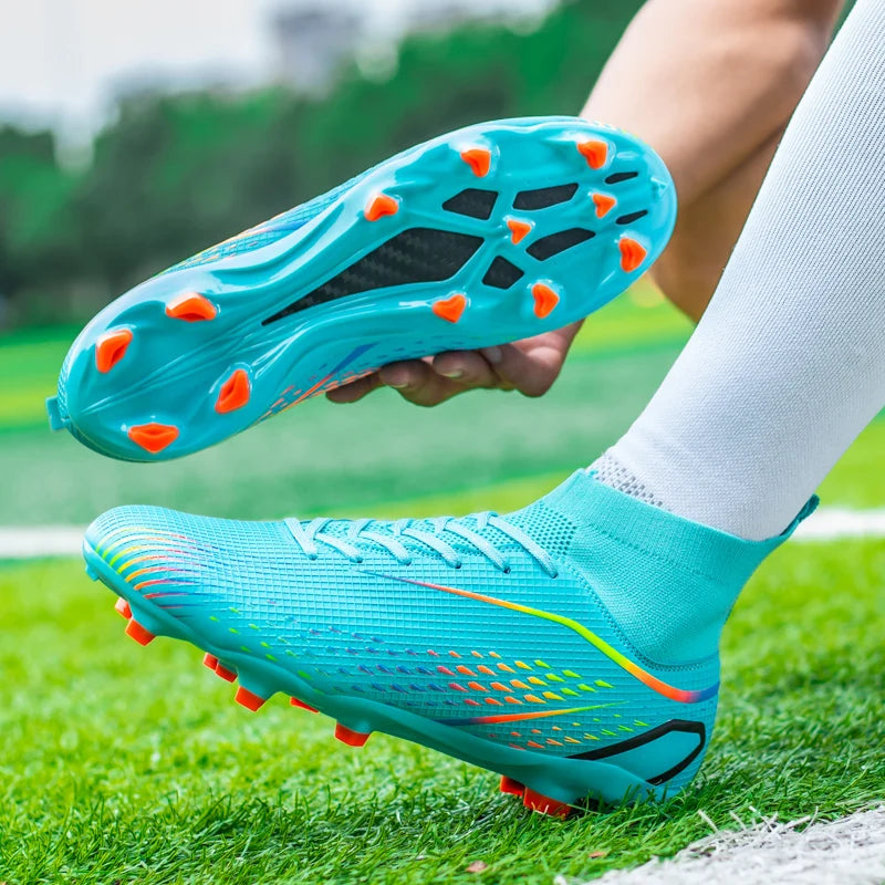 New Men's Soccer Shoes Breathable Soft Outdoor Grass Football Shoes Cleats Long Spikes Comfortable Training Sport Shoes for Men