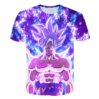 Hot Sale Anime Son Goku Vegeta T-shirt Adult T-shirts Kids Dragon Ball T Shirt Boy Tops Tee Children Clothes Summer Short Sleeve