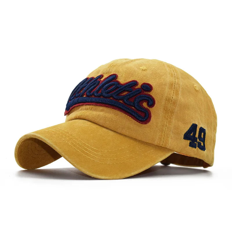 CNTANG Casquette de baseball pour homme, mode estivale, coton, lettres brodées, style hip-hop, snapback, décontractée, pour le plein air, casquettes de sport pour homme, réglable