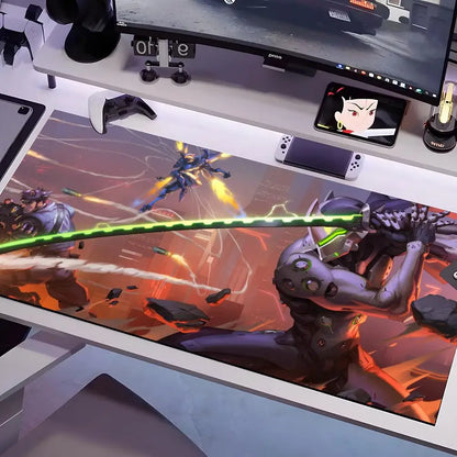 Overwatch-Mauspad in mehreren Größen, große quadratische Computer-, Büro- und Gaming-Tischmatte aus rutschfestem Gummi