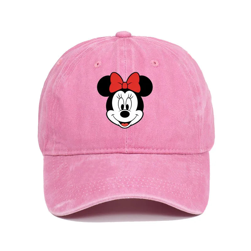 Unisex Vintage Washed Mickey Minnie Print Baseball Cap for Men Women Cartoon Trucker Hat Adjustable Snapback Casual Hip Hop Hat