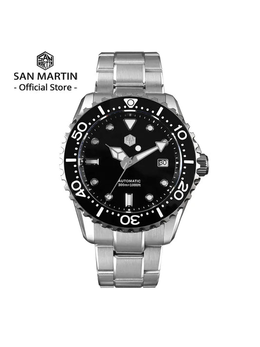 San Martin New 40-44mm Luxury Men's Diver Watch, Classic High Quality NH35 YN55 Automatic Mechanical, Sapphire, BGW-X1, 20Bar
