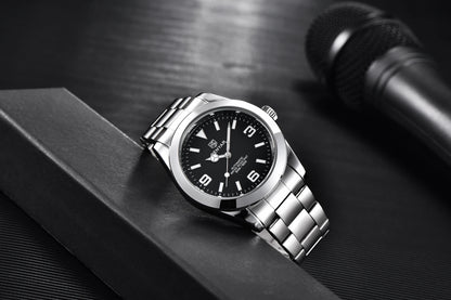 BENYAR 2025 Neue automatische mechanische Herrenuhr, Business-Sport-Luxus-Herrenuhr, 50M wasserdichte Uhr, Relogios Masculino